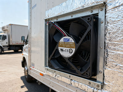 凯美jamicon散热风扇(三洋风扇)在小型冷藏卡车集装箱的散热应用图