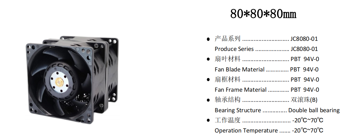 80×80×80mm厚度不只是加厚！健策JC8080-01高风量、高静压风墙散热方案，最大静压达1715Pa06