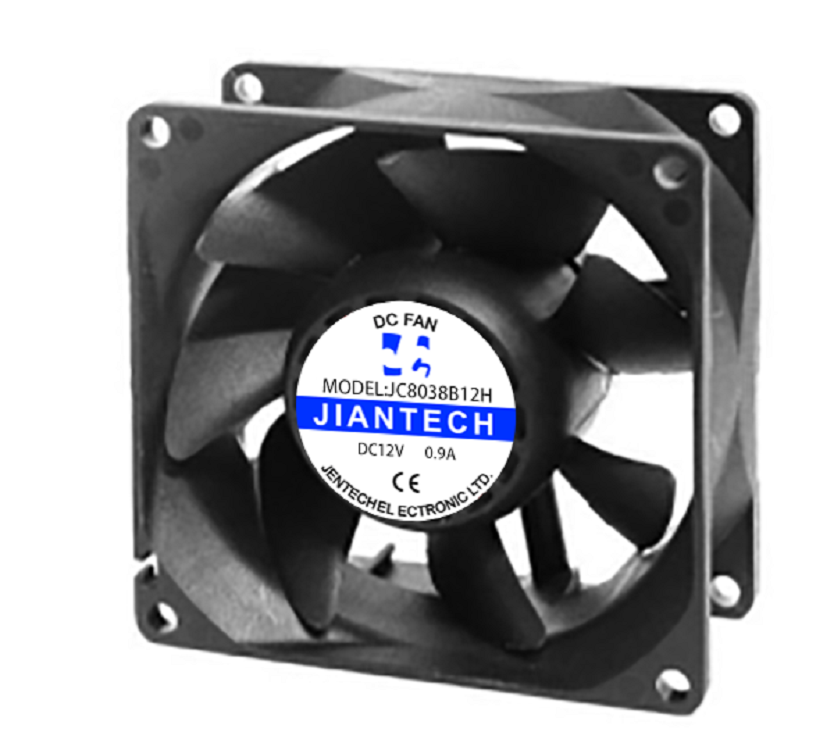 JC8038B12H低噪音散热风扇8038直流风机DC12V